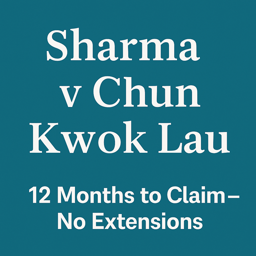 Sharma v Chun Kwok Lau – RRO Applications Must Be Made Within 12 Months of the&nbsp;Offence