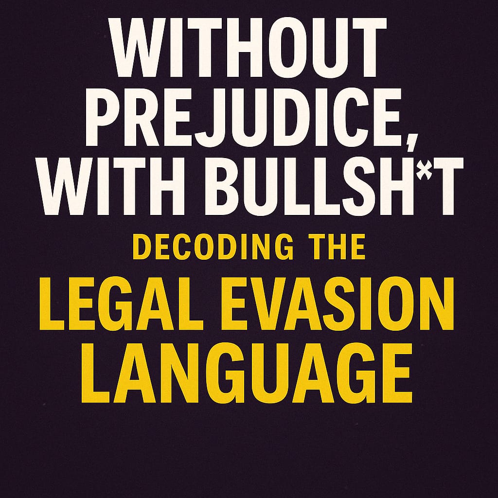 Without Prejudice, With Bullsh*t: How Solicitors Use Legal Language to Evade&nbsp;Accountability